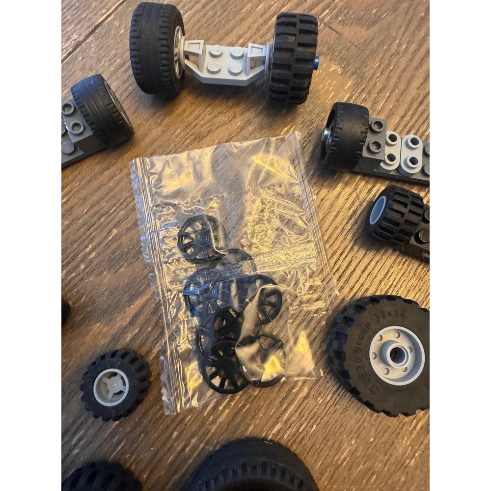 LEGO Wheels Tires Axles Vehicle Chassis Parts Mixed Bulk Lot